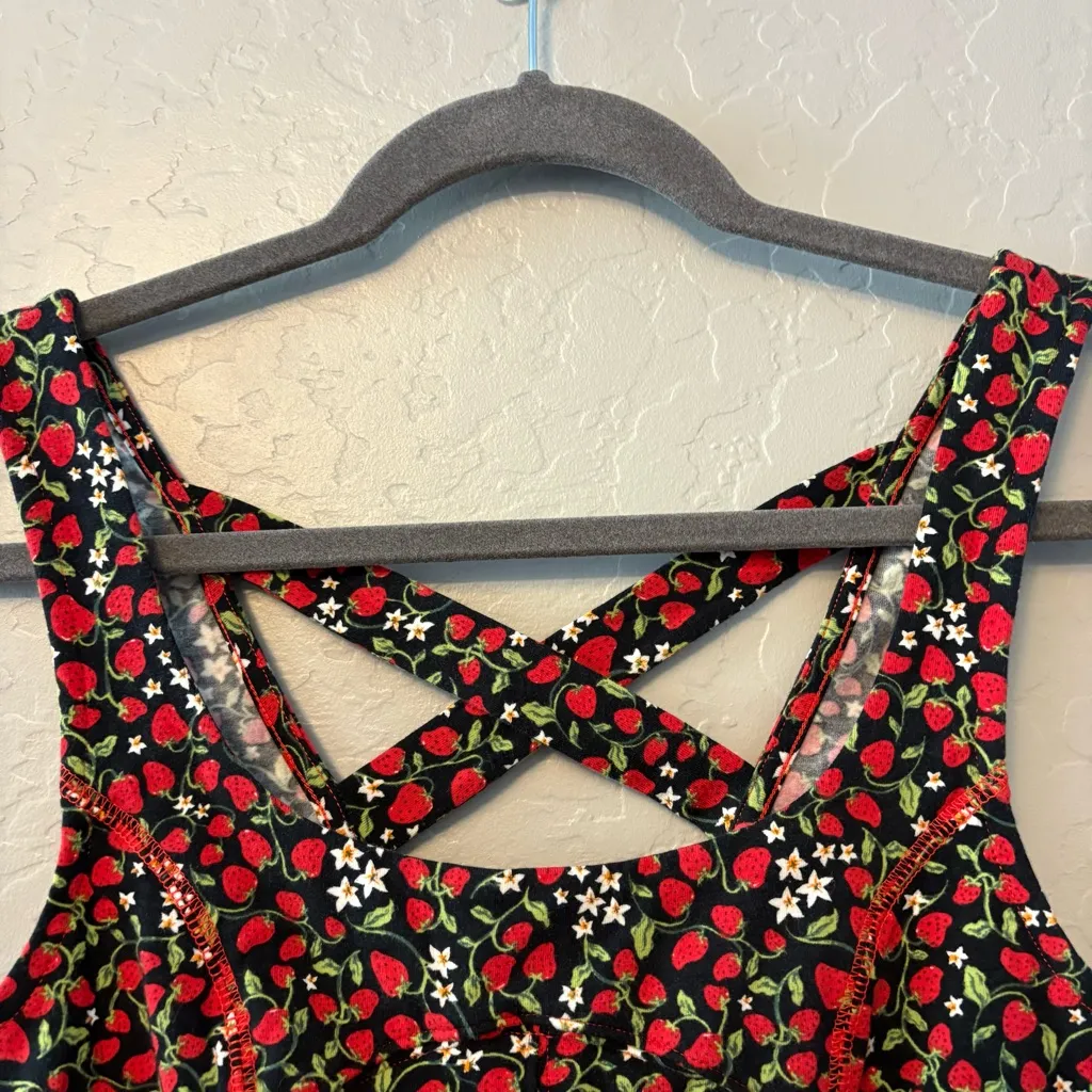 Free People Melanie strawberry print corset top with ruffle hem XS NEW with tag - Image 3
