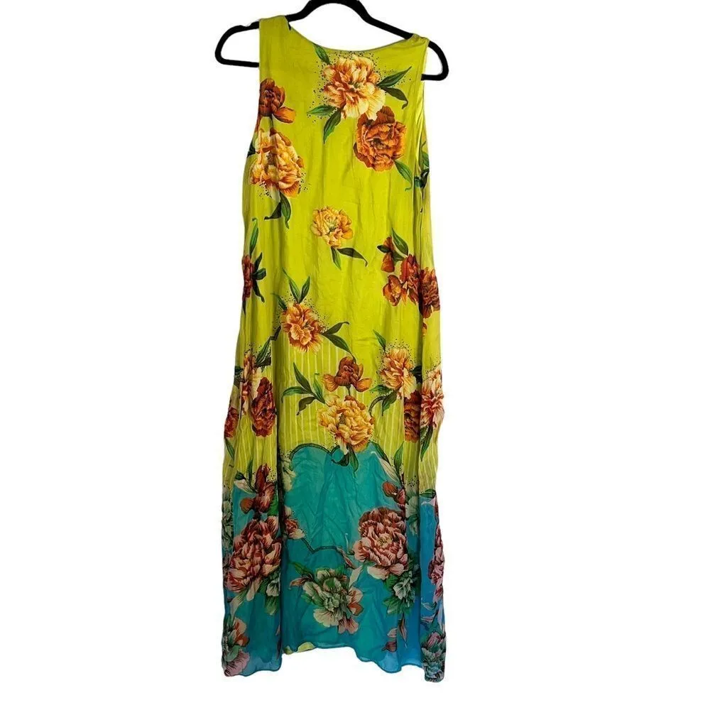 Soft Surroundings Tropez Tropical maxi dress small - Image 3