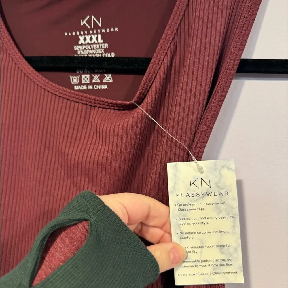 NWT maroon klassy network‎ ribbed bodysuit - Image 2