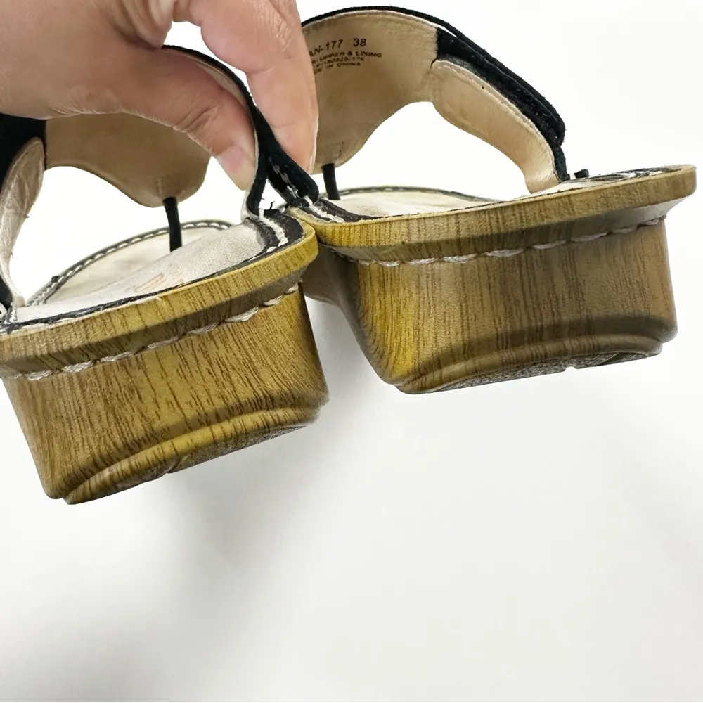 Alegria Sandals Womens 38/US 8-8.5 Vanessa Mandala Black Leather Comfort Shoes - Image 6