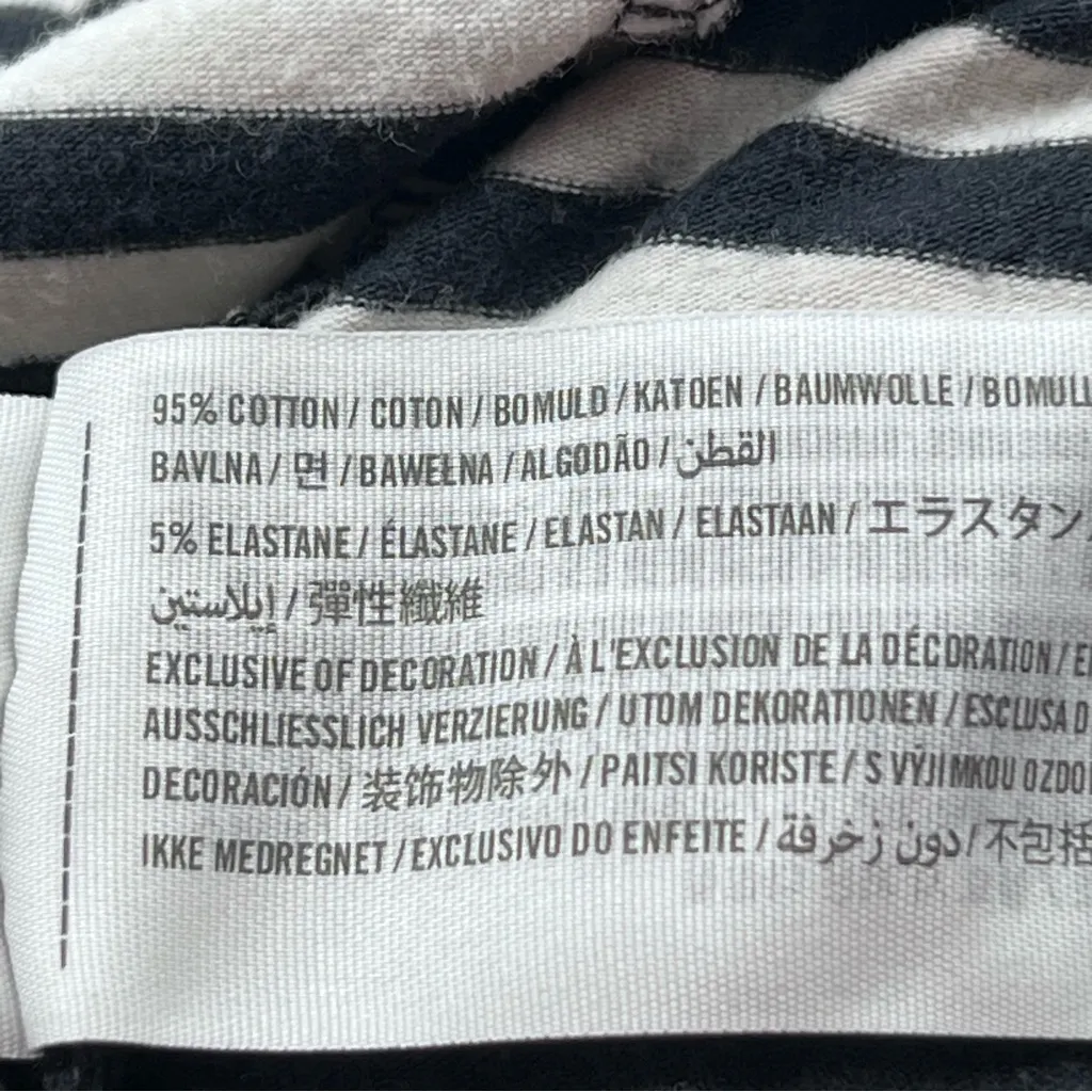 Hollister Women’s Black and White Striped Long Sleeve Round Neck Bodysuit-Size S - Image 8