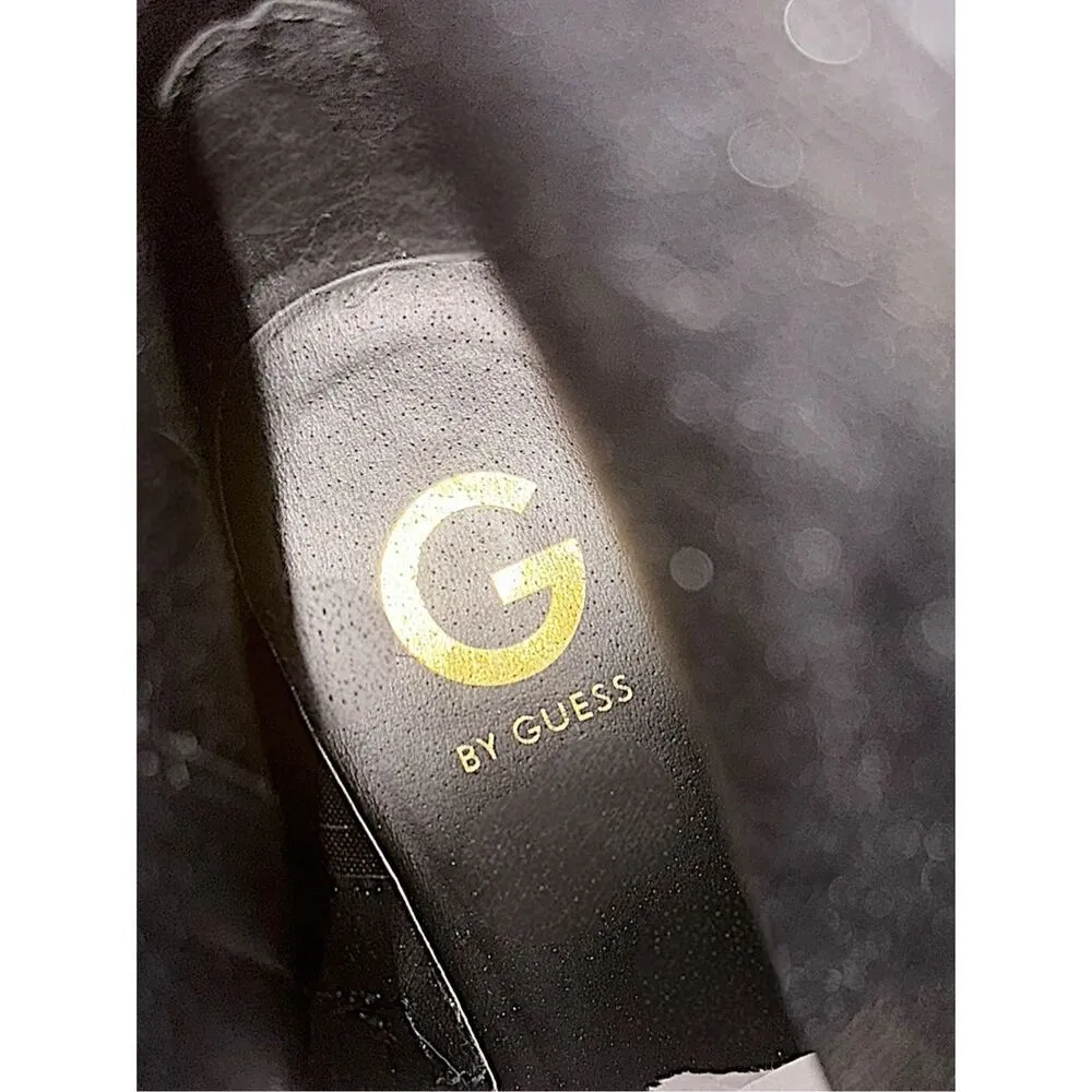 G By Guess Harlin Black Motorcycle Ankle Boots Strappy Buckle Edgy Size 9.5 - Image 9