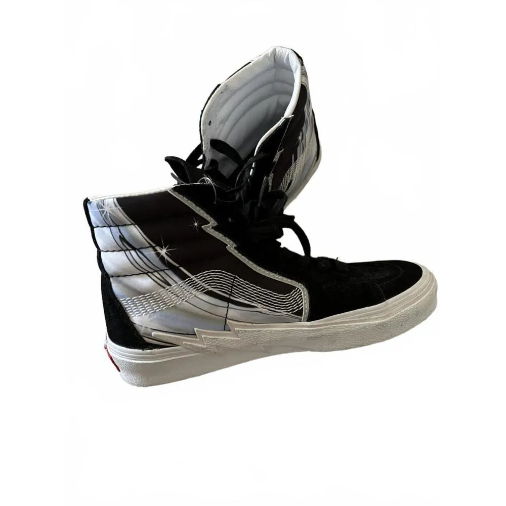 FALL CLEARANCE NEW Vans Sk8-Hi Bolt Black and Silver Sneakers w 6.5 - Image 6
