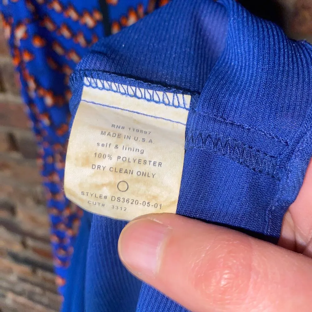 Best Society Blue Orange Animal Print Sleeveless Mini Dress Women's Size Medium - Image 5