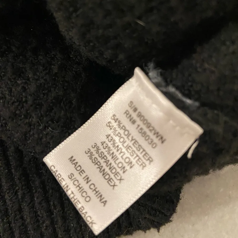 Love Tree Tilly’s Size S Black Gray Fuzzy Striped Mock Neck Cropped Sweater - Image 9