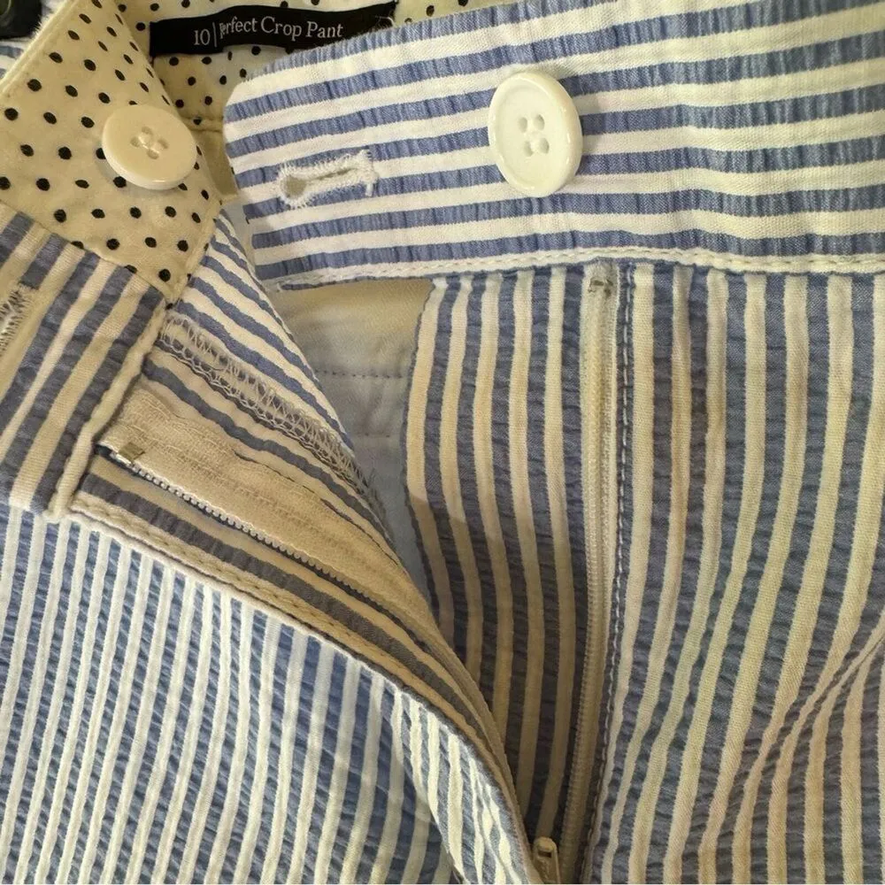 Talbots Perfect Crop Pants At Waist Slim Leg Seersucker Women’s Size 10 NWT - Image 8