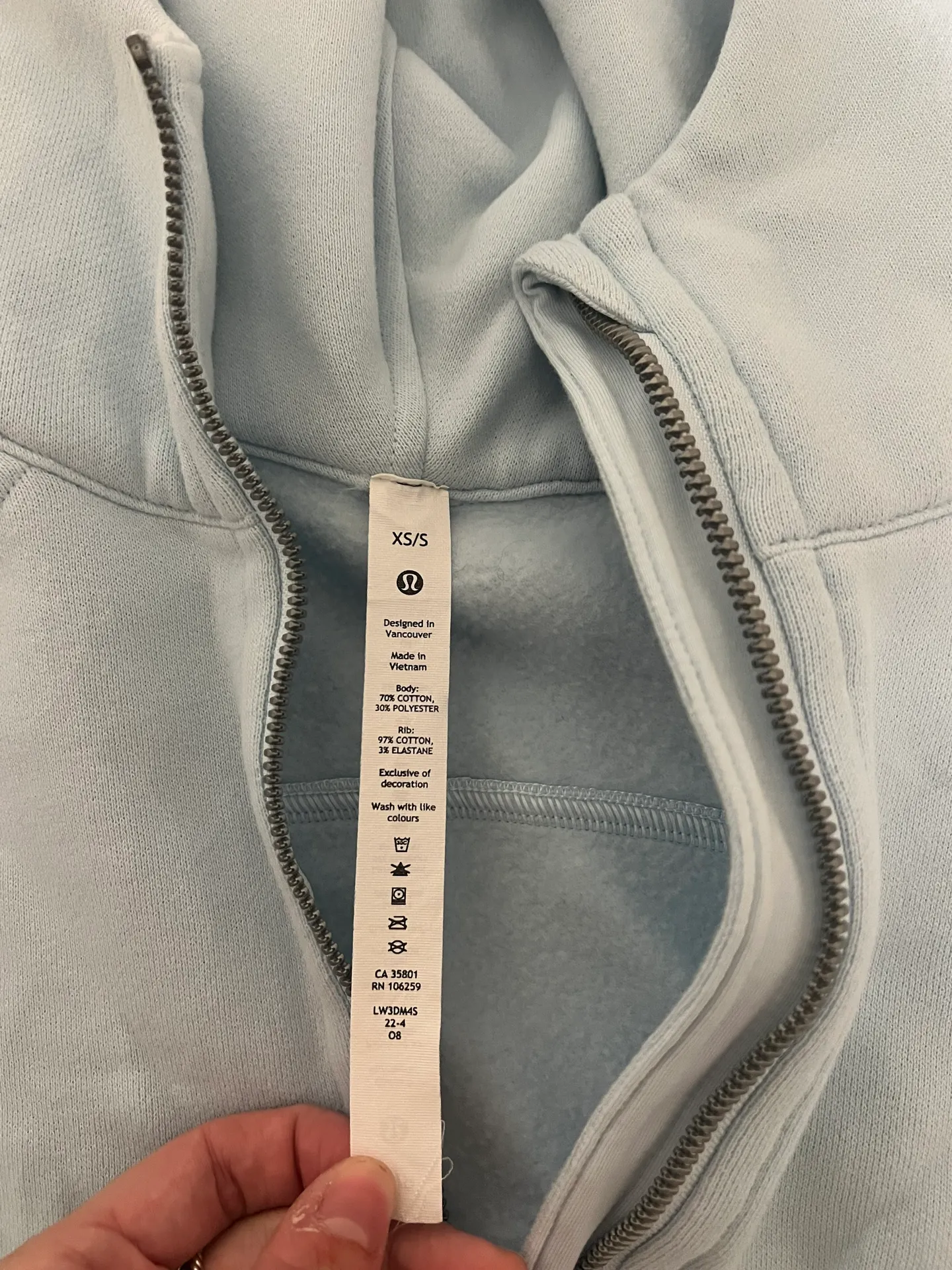 Lululemon Powder Blue Scuba Half-Zip - Image 3