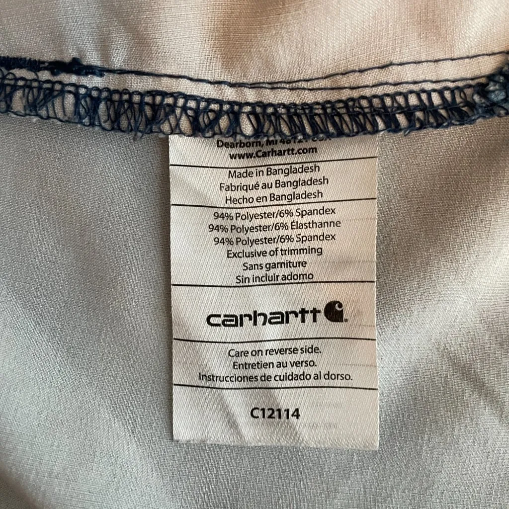 Carhartt Women L Blue Marble Scrub Top Force Cross-Flex Modern Fit V-Neck Pocket - Image 8