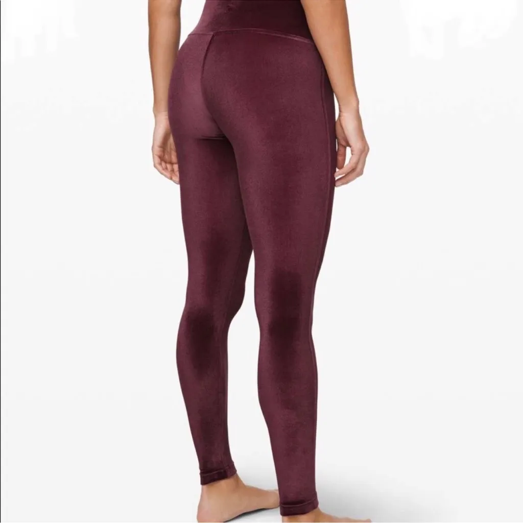 Lululemon Wunder Under Lounge Special Edition Velvet Garnet Leggings Size 6 - Image 2