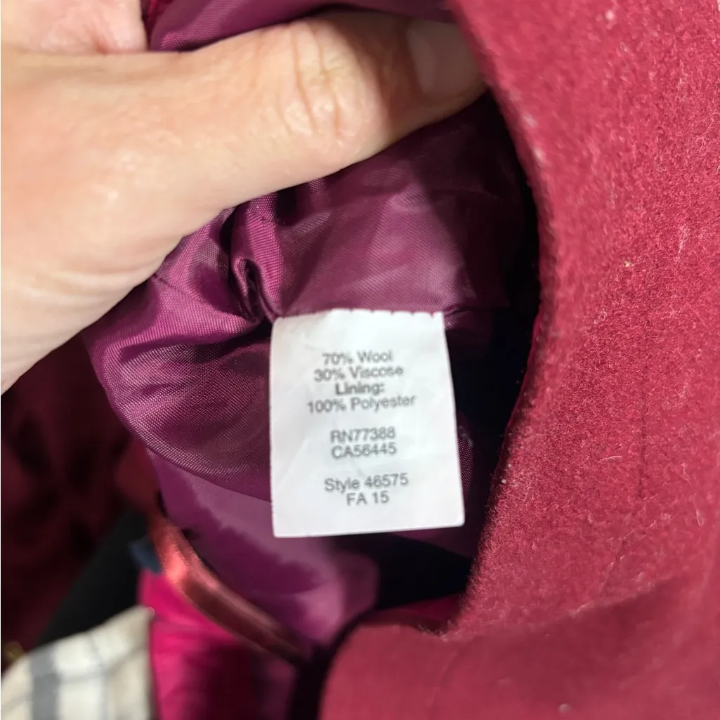 J. Crew Factory The Pencil Skirt Womens Size 2
Burgundy Double Serge Wool Blend Red - Image 4