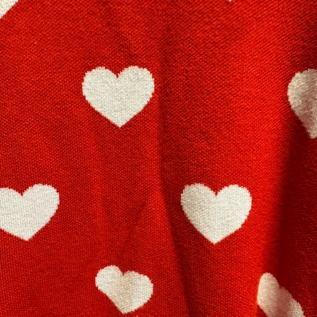 Red Heart Patterned Women's Sweater Size XL - Image 3
