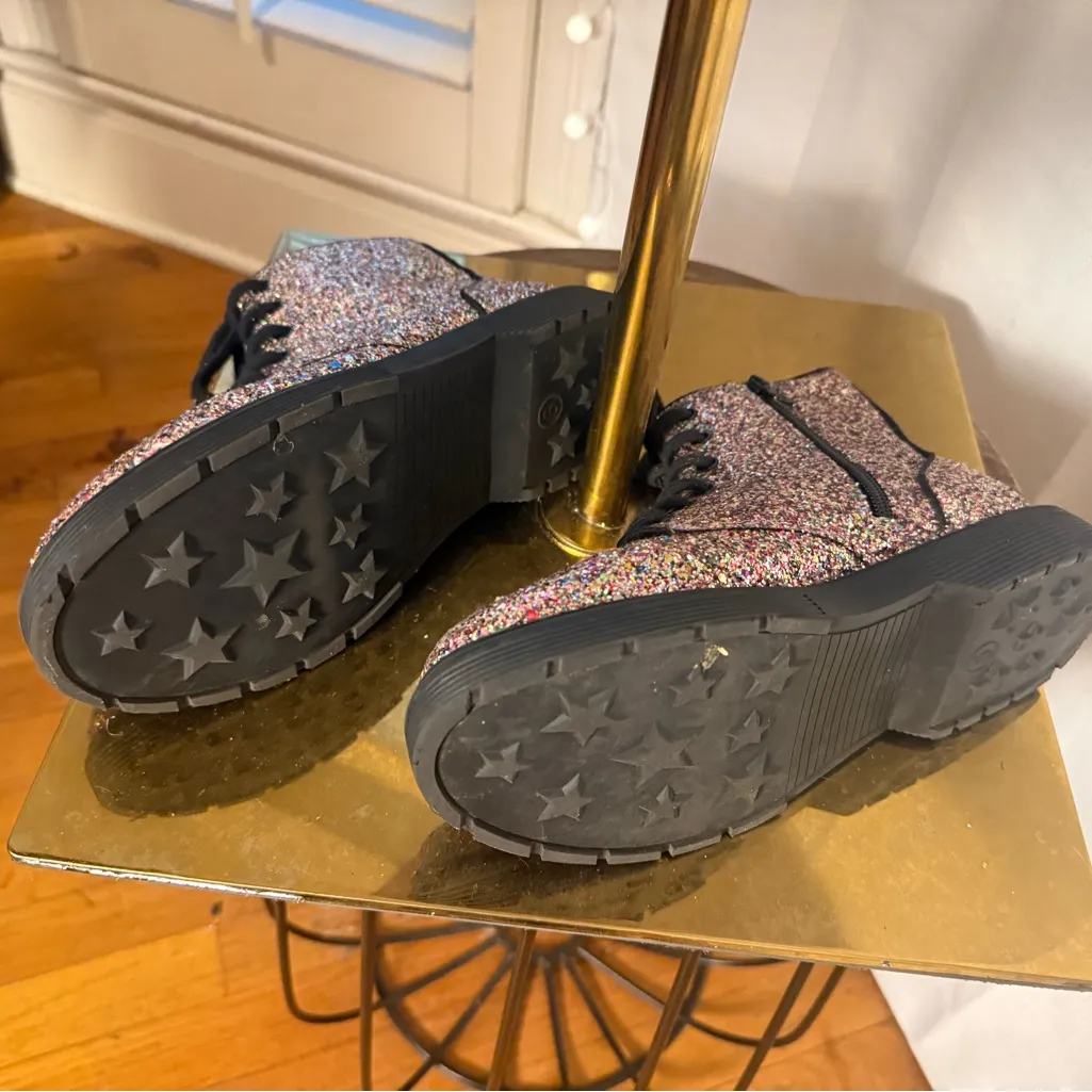 Sparkly Glitter Combat Boots SZ 5 | Target | Side Zipper - Image 3