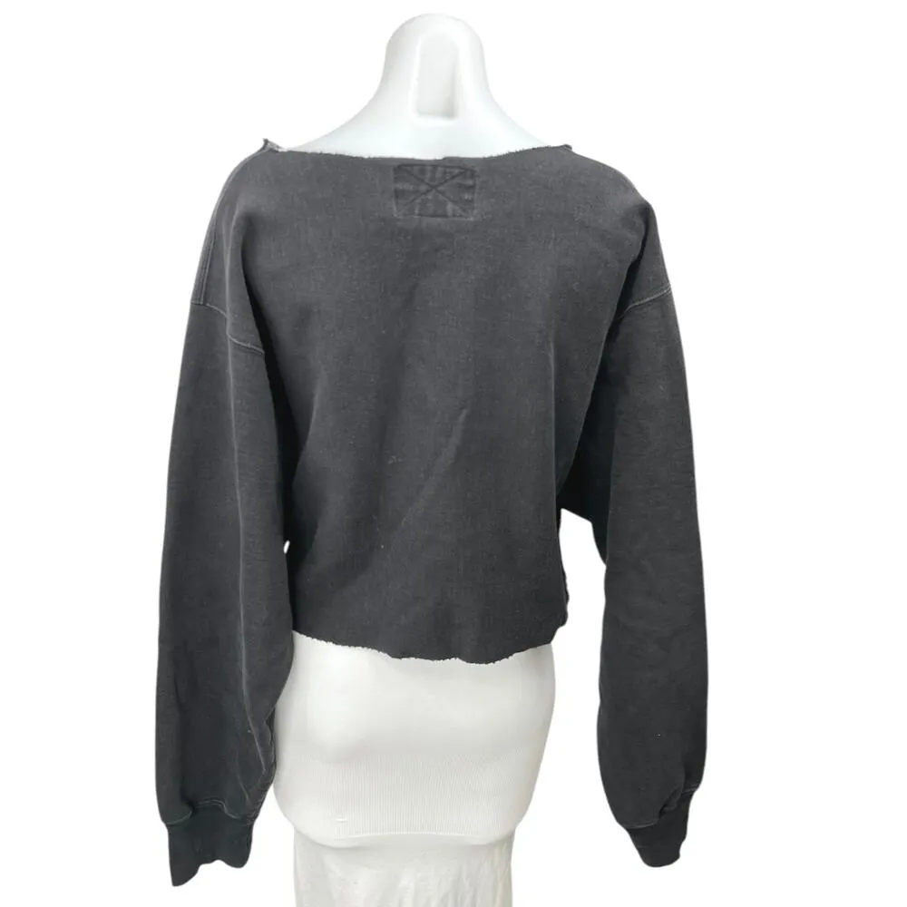 Steve And Barry's Cincinnati Bearcats Black Embroidered Crop Sweatshirt Top Sz L - Image 2