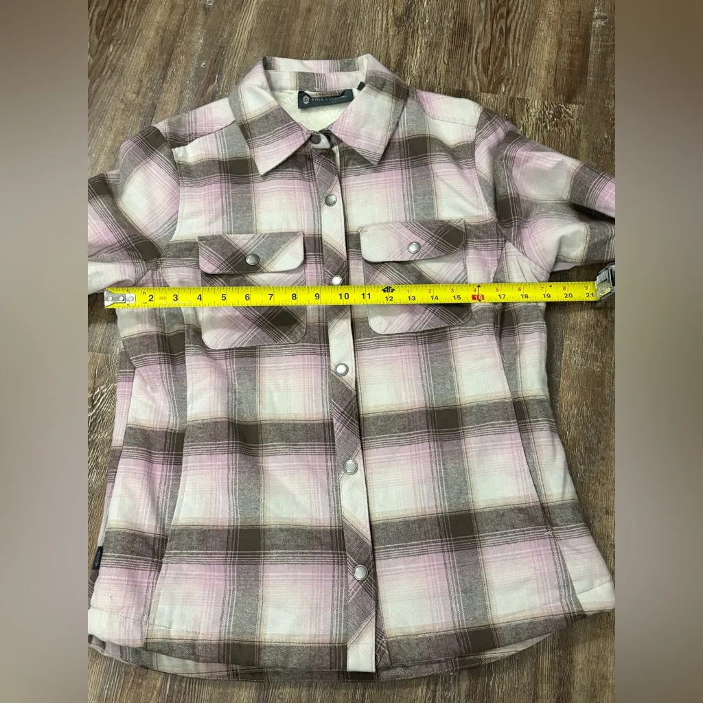 Free Country Primrose Flannel Faux Fur Insulated Snap Button Shirt Shacket Small - Image 10