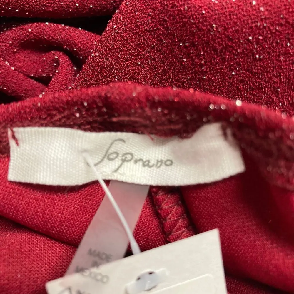SOPRANO Women’s Size Small Shimmer Pomegranate/Wine‎ Criss Cross Dress New - Image 7