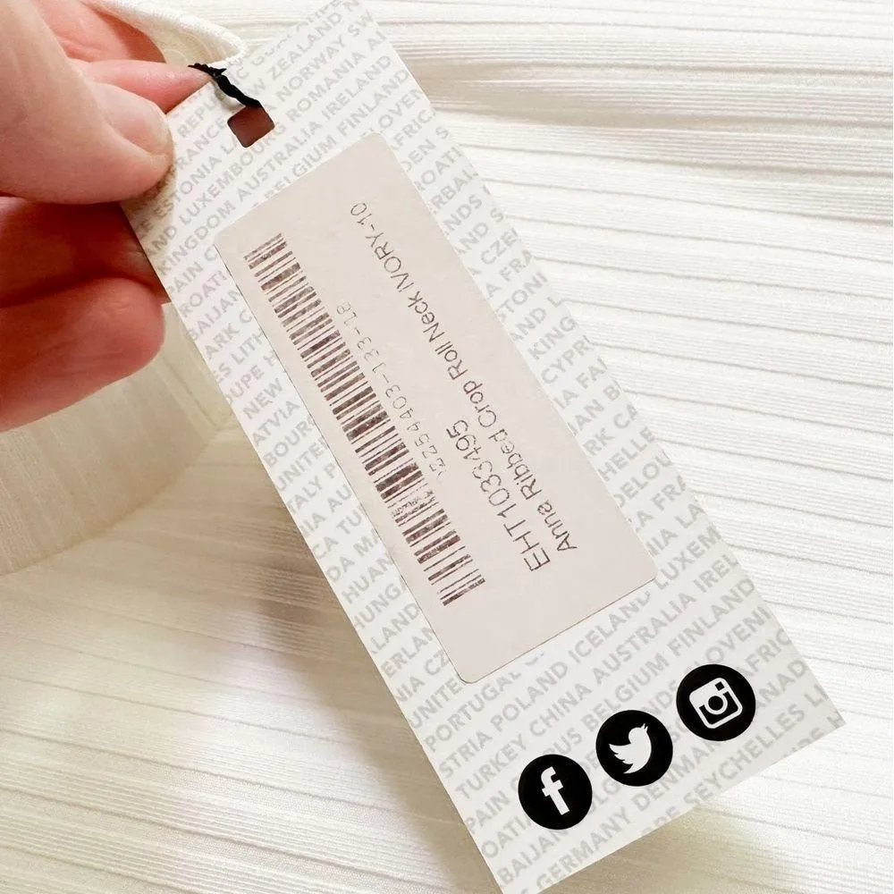 NWT Boohoo White Anna Ribbed Mock neck crop top sz 6 - Image 2