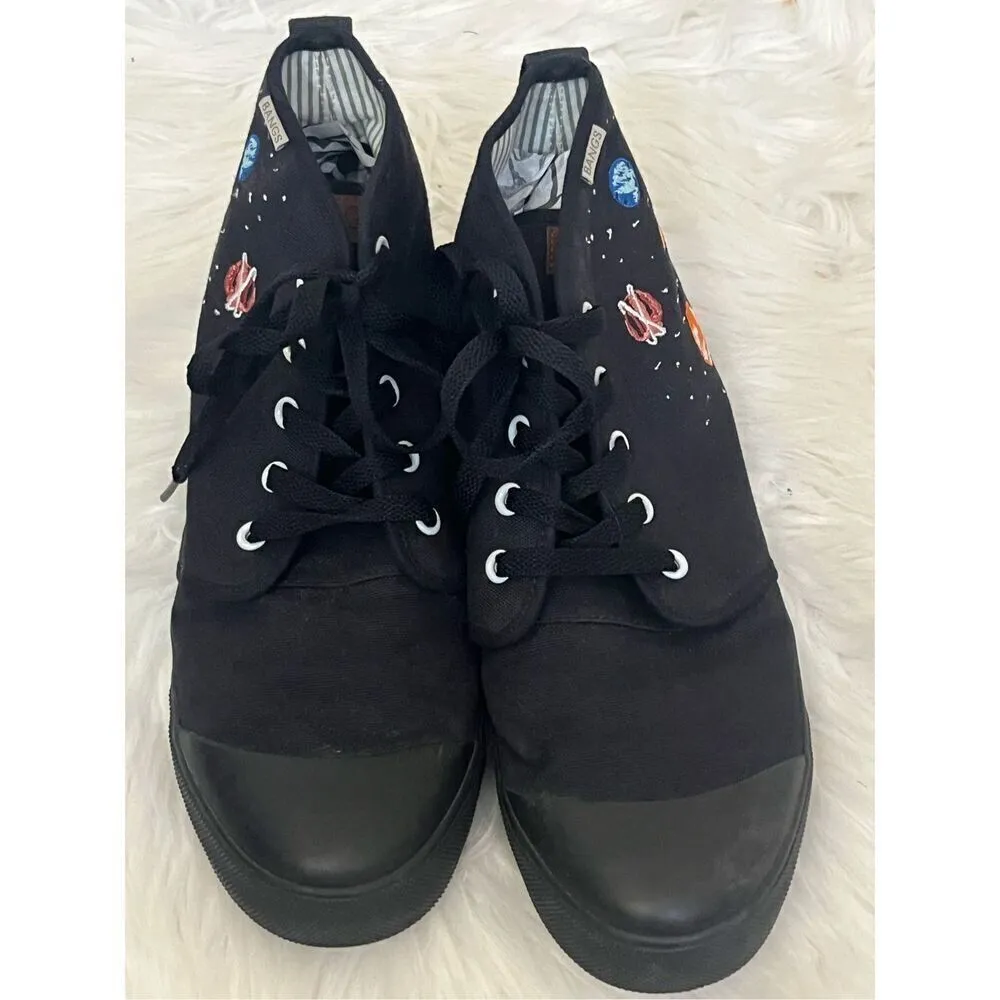 Bangs Canvas High Top Solar System Shoes M/8.5 W/10 Black - Image 3