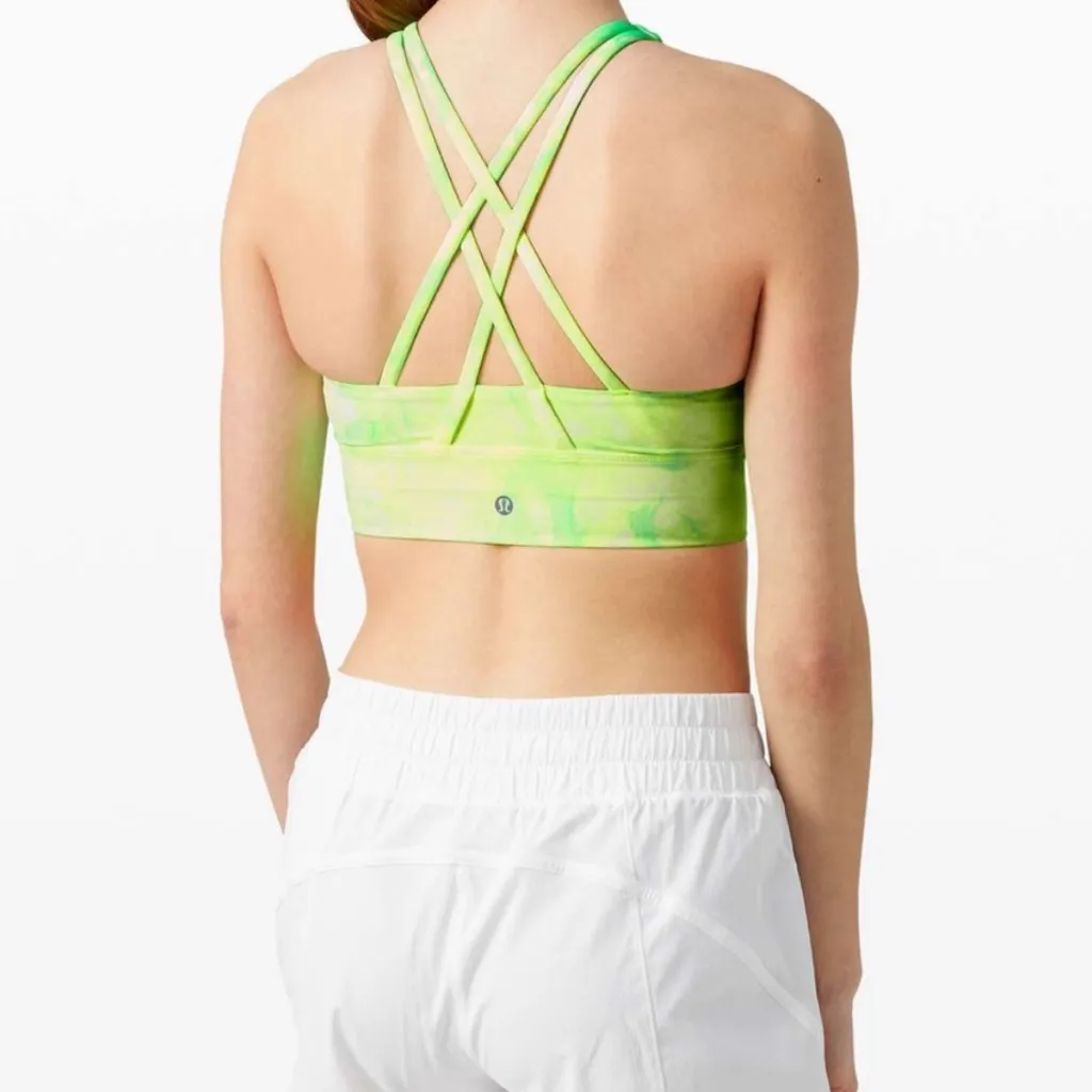 💚Lululemon High Energy Neon Green Tie-Dye Sports Bra - Image 2
