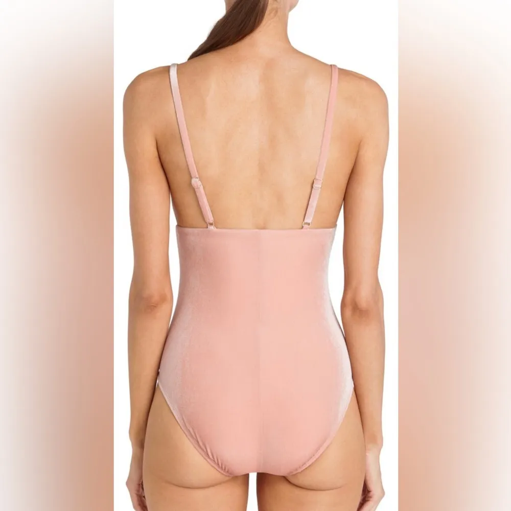 Robin Piccone Roxy Triangle One-piece Swimsuit, Blush Color, Size 8, $178 - Image 2