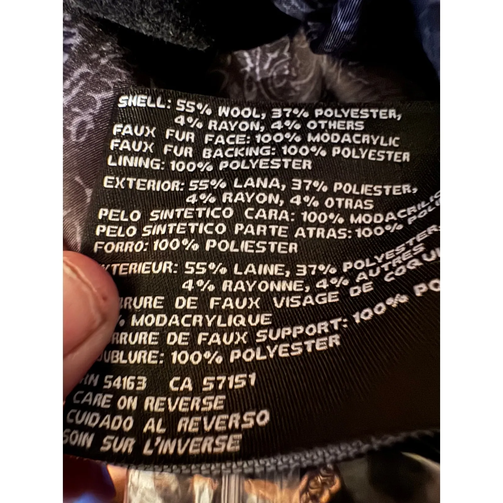 Guess Black Faux Fur Collar Double Breasted Coat XS Fitted Fit & Flare - Image 9