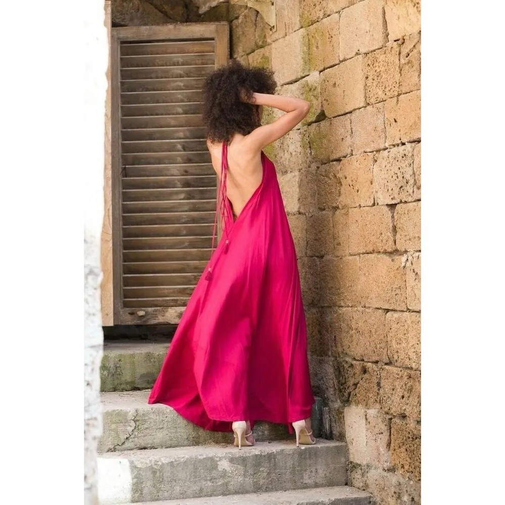 Amaya By Maayan Levy Red Maxi Sundress Dress Womens Sleeveless Fits S, M Or L Size undefined - Image 2