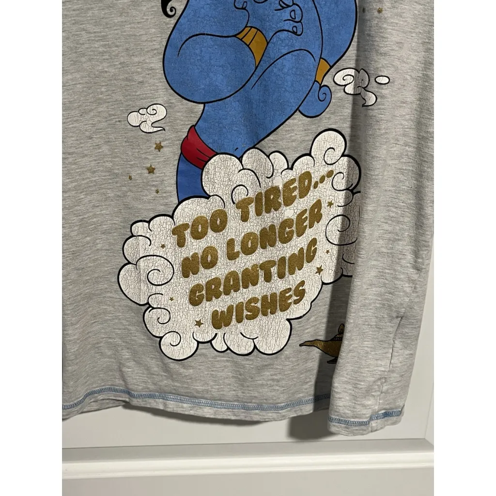Disney Aladdin Pajama Top Night Shirt Womens M Gray Short Sleeve Sleeping Tee - Image 4