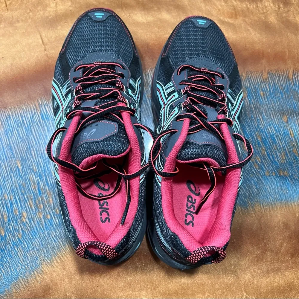 ASICS Gel-Venture 5 Black blue red Athletic Trail running shoes size 8.5 - Image 10