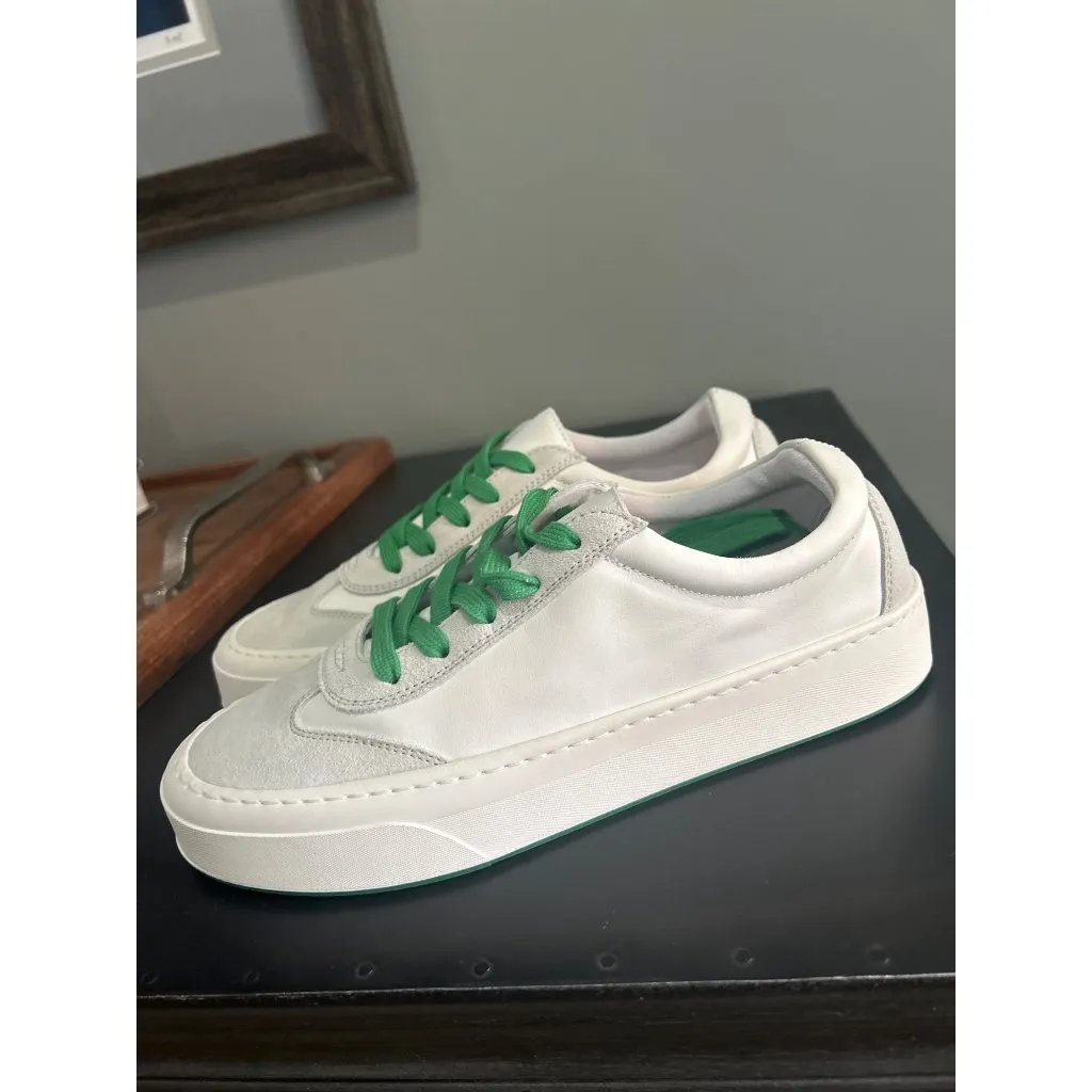 The Row Marley Suede Paneled Leather Sneakers Milk White Womens Size 35 5 - Image 9