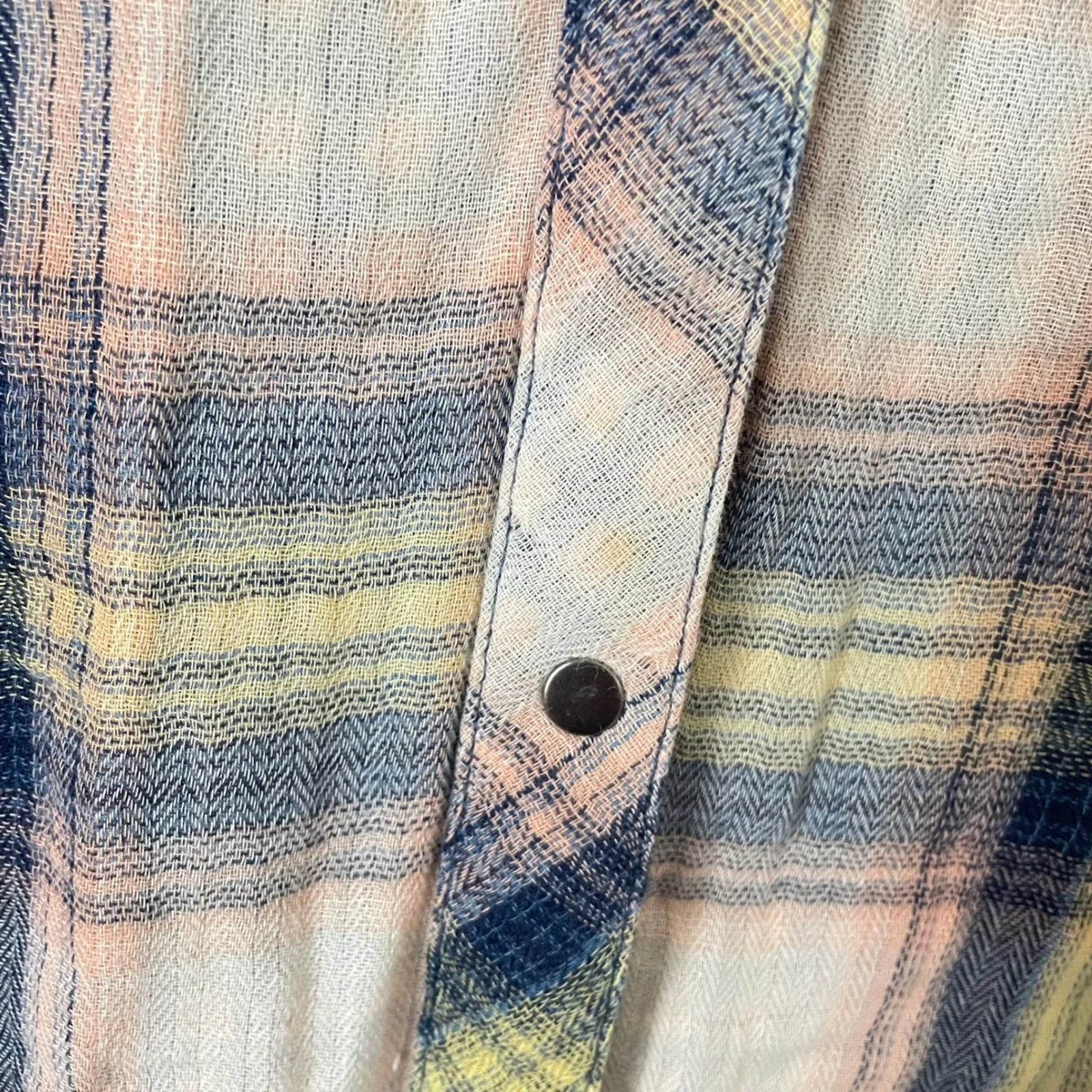 Sundance Macey Plaid Button Down Shirt Top - Image 5