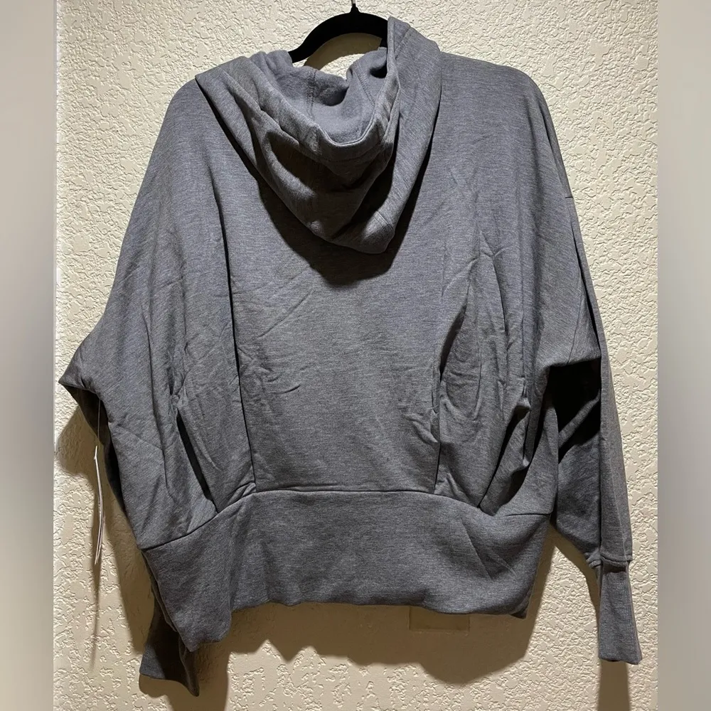 NWT Athleta Balance Hoodie Sweatshirt Full Zipper Grey Size Large - Image 5