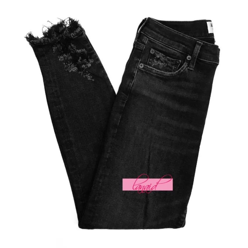 Sophie High Rise Skinny Crop Temple Hi-Waisted Distressed Destroyed Jeans - Image 6