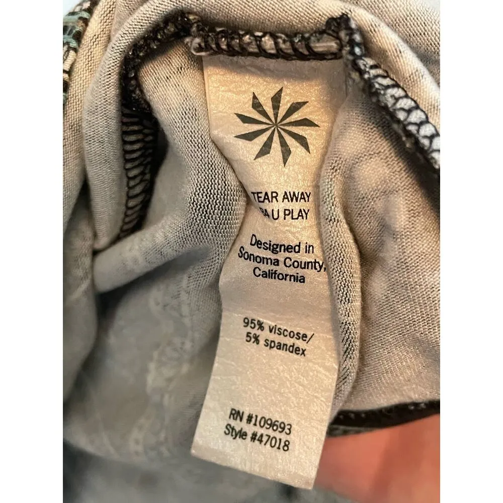 Athleta Green Geometric Pattern Fit n Flare Dress Size Medium - Image 4