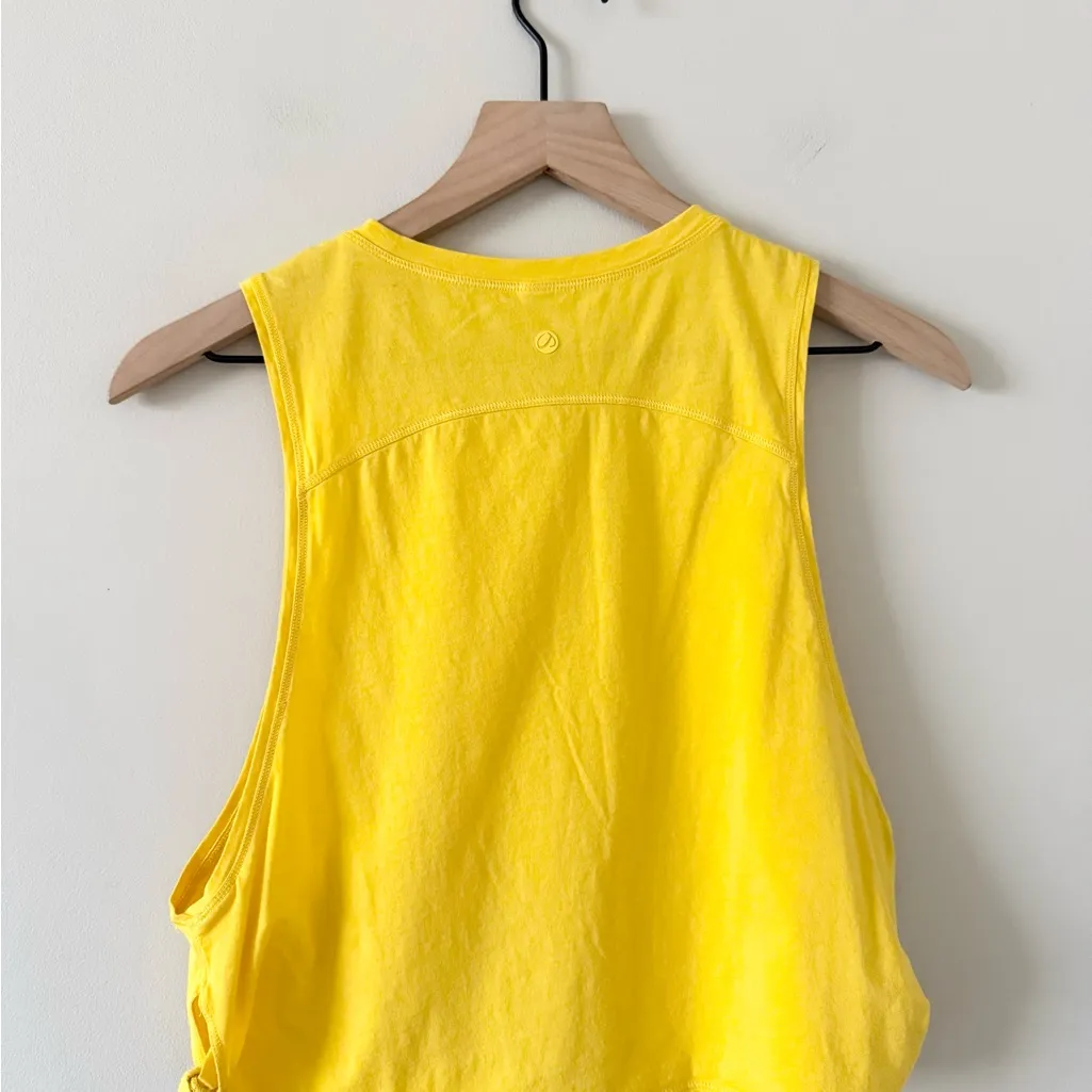 CRZ Yoga Athletic Tank with Side Knot Detail in Yellow Size S - Image 5