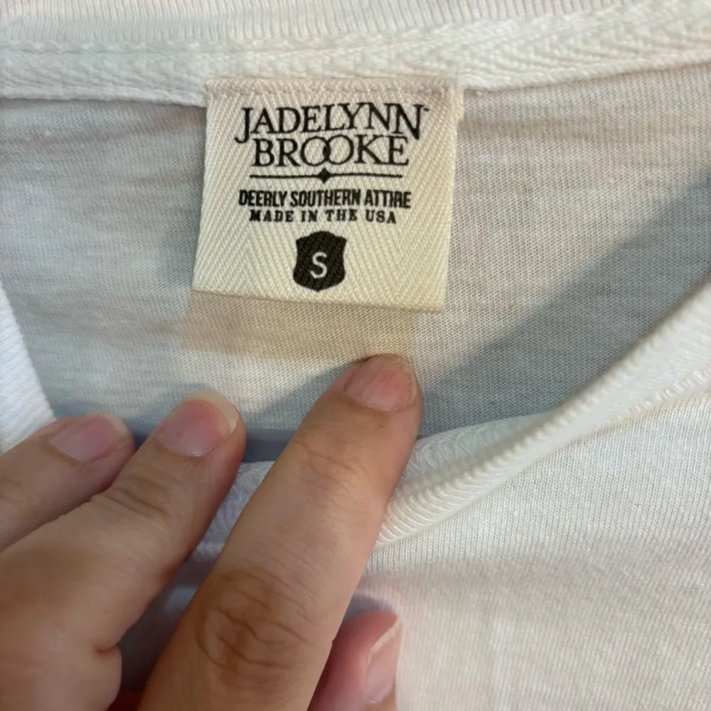 Jadelynn Brooks womens deerly Southern attire long sleeve t-shirt white small - Image 3