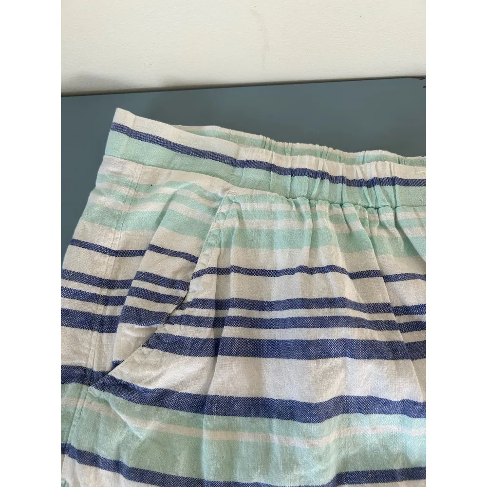 Gap womens striped mini skirt size XL linen blend lined pockets pull on - Image 2