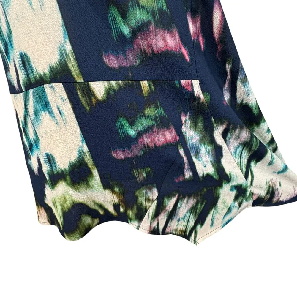 Simply Vera Vera Wang Large Tunic Top Asymmetrical Sleeveless Abstract Scoop Blue - Image 4