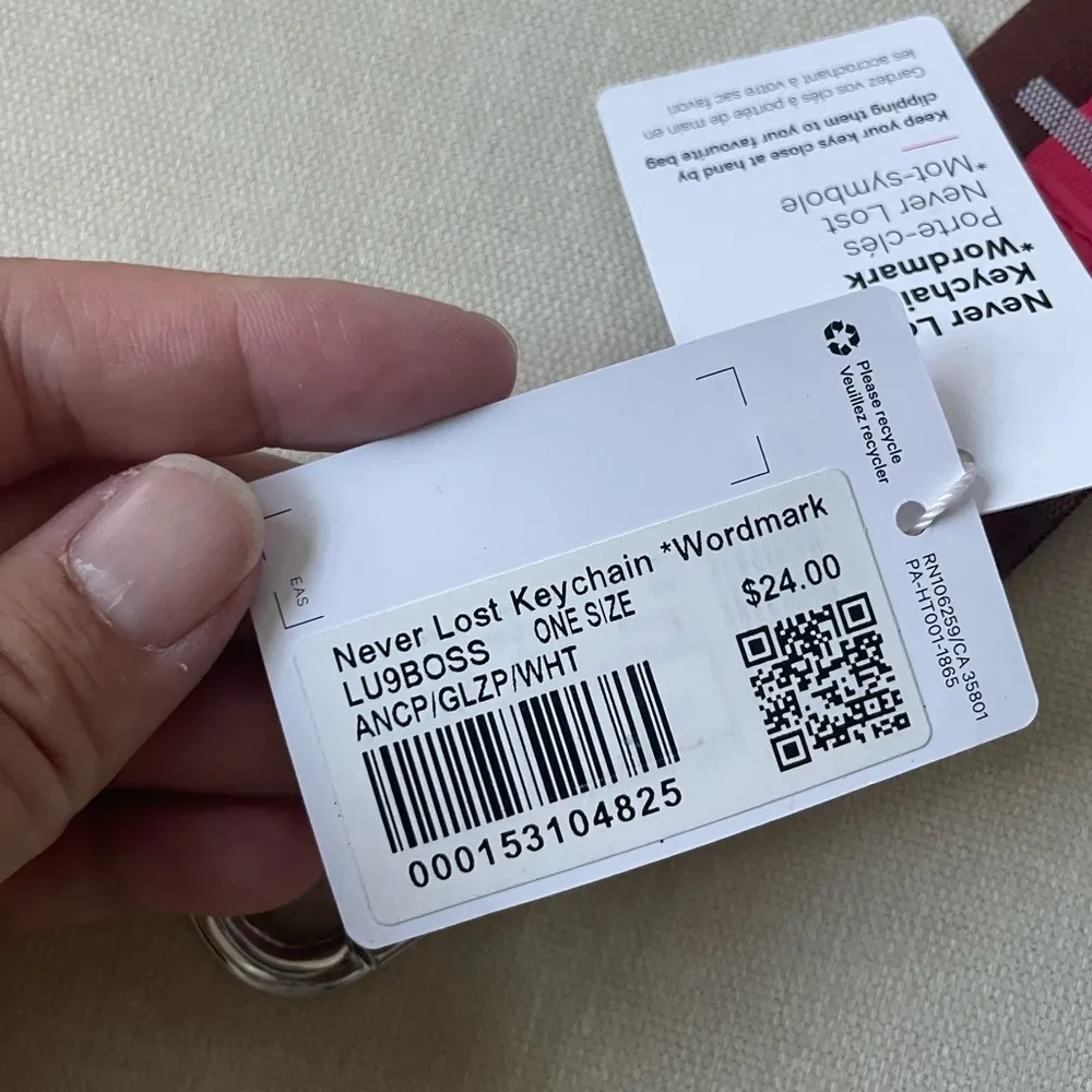 Never Lost Keychain Wordmark - Ancient Copper/Glaze Pink - Image 4