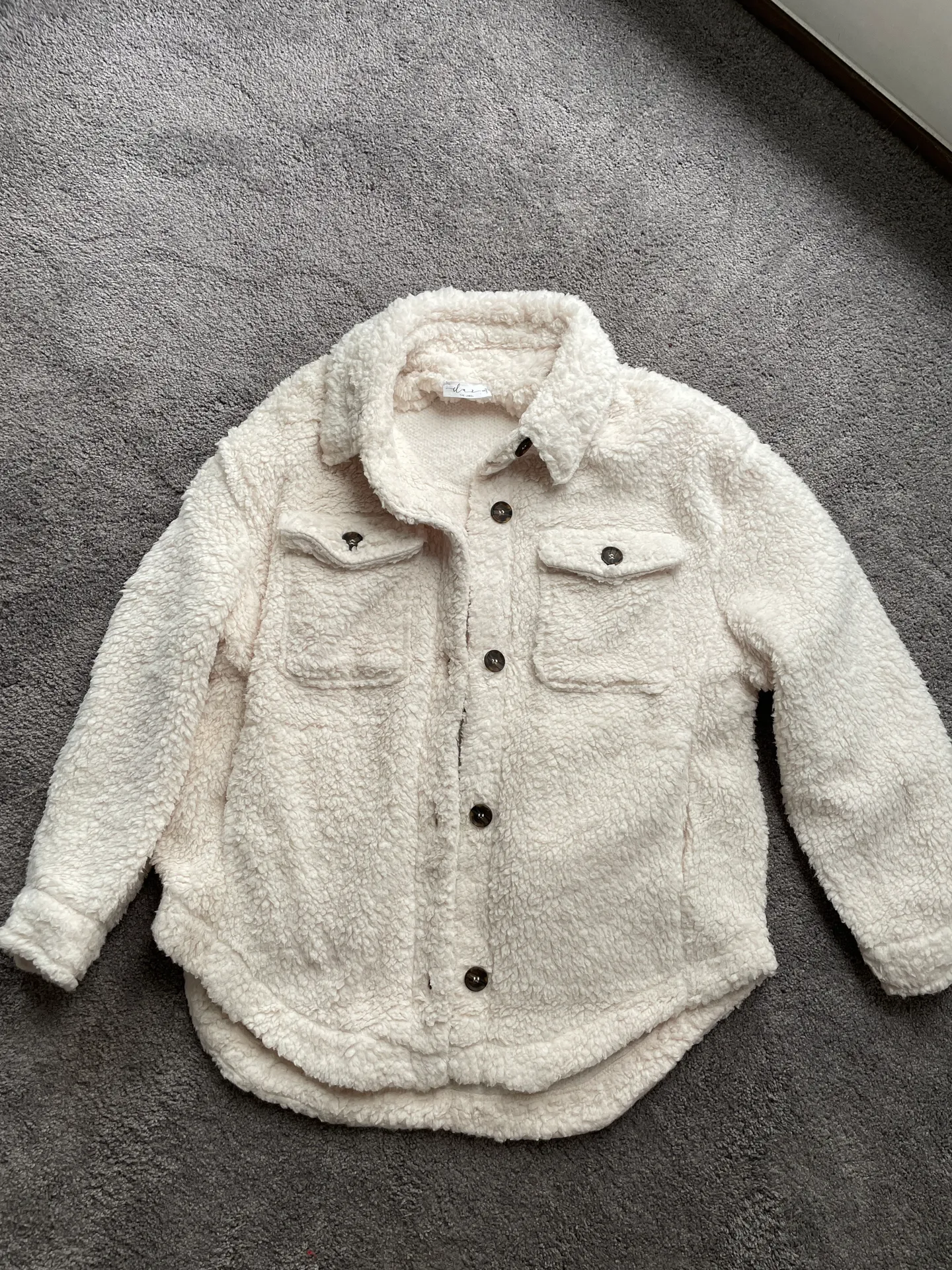 Sherpa Shacket Tan Size L - Image 3