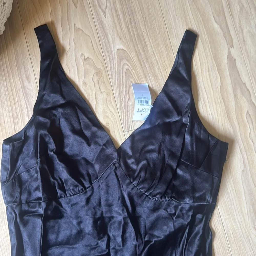 LOFT Black Satin Dress - Image 2