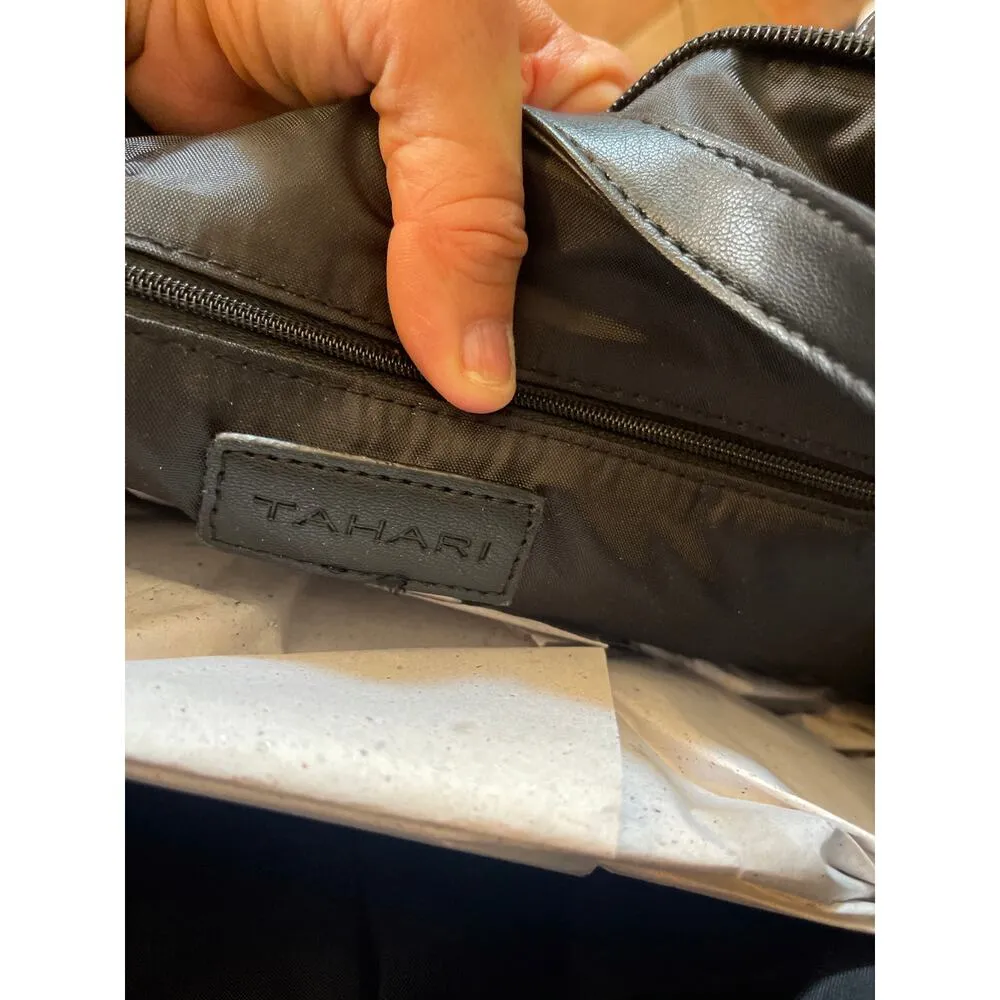 TAHARI VEGAN LEATHER QUILTED TOTE - Image 6