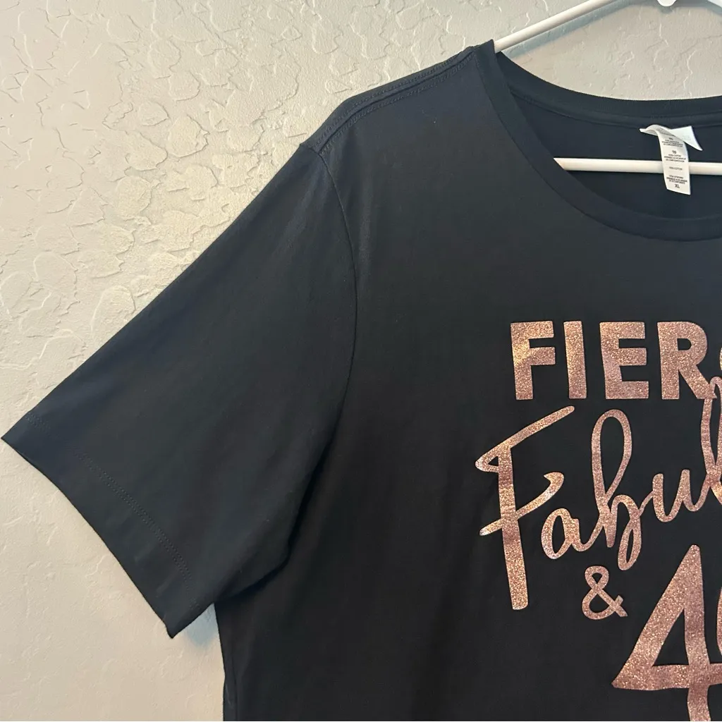 ⭐️Fierce⭐️, fabulous & 40 black and glitter Bella canvas custom T-shirt size xl - Image 8
