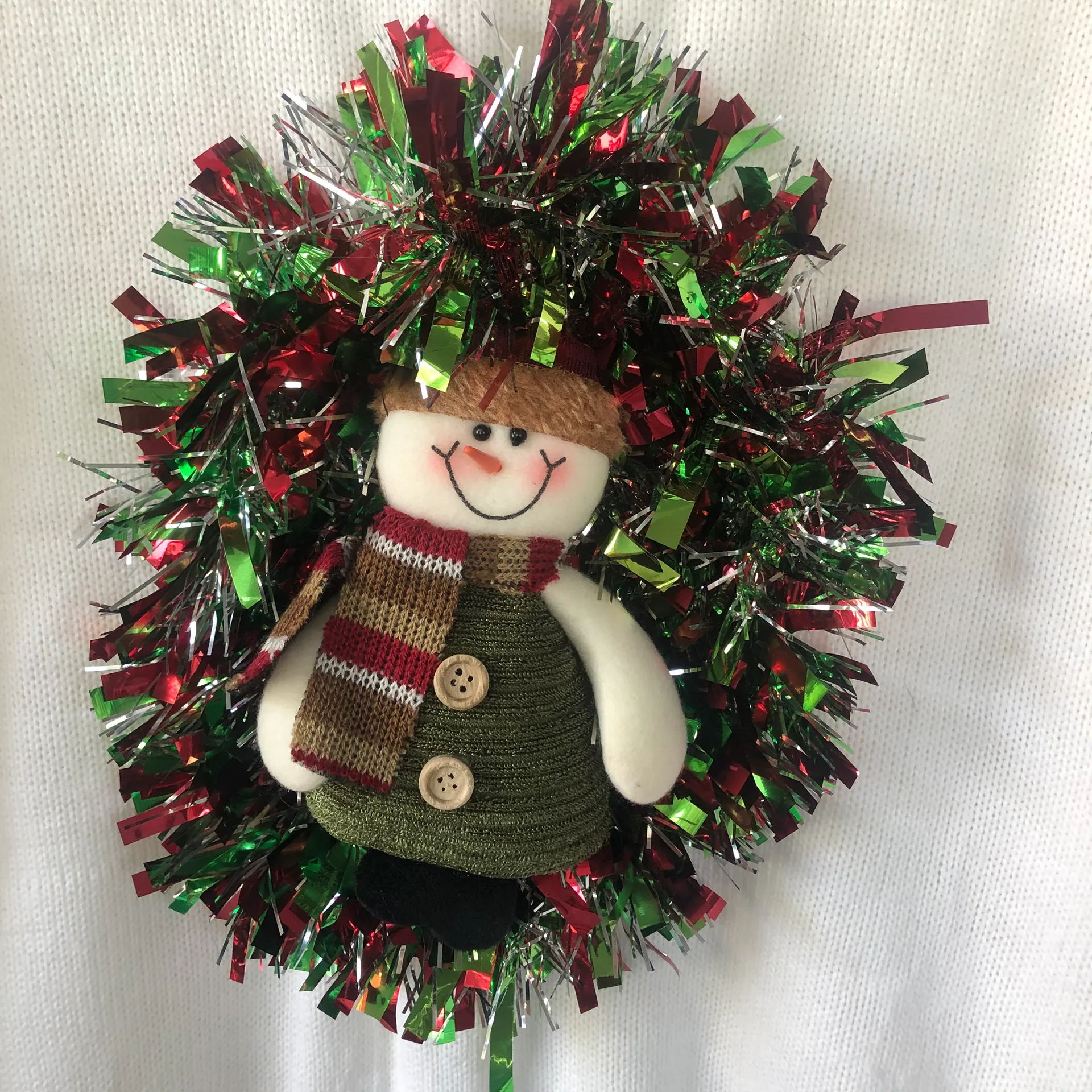 Love by Design Ugly Christmas Holiday Snowman Wreath Sweater - Image 4