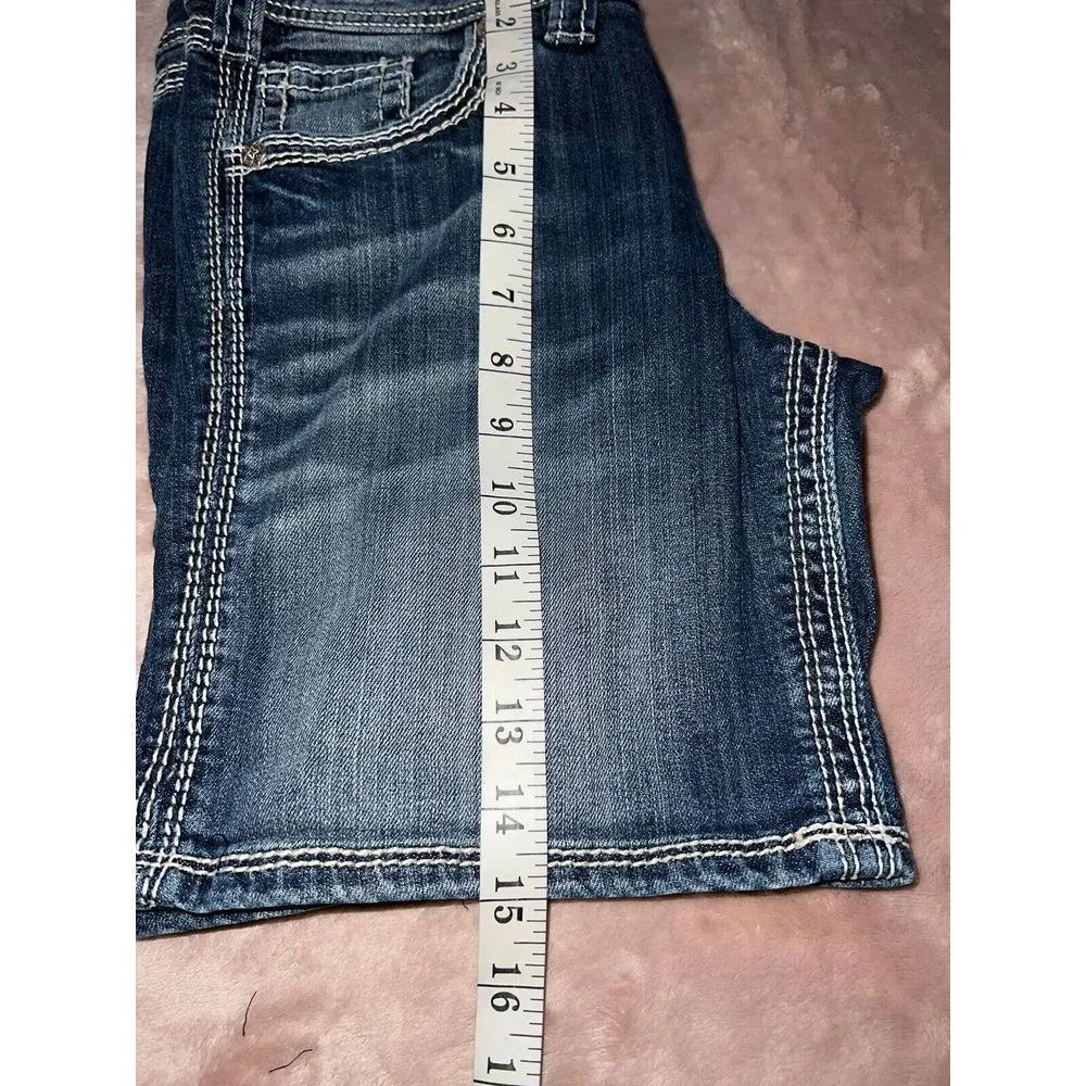 Silver Jeans Short Wome's Size 26 Suki Flap Short mid Rise Denim Actual Waist 28 - Image 11