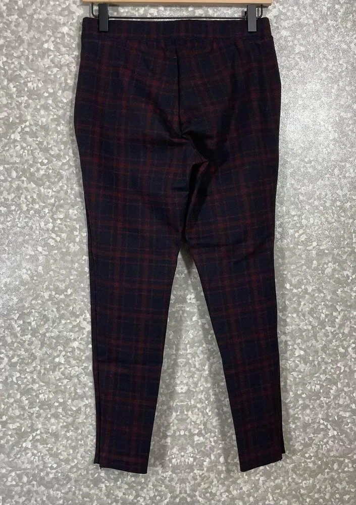 Talbots Women's Blue & Red Plaid Soho Legging Ankle Pants - Size Small Petite - Image 7
