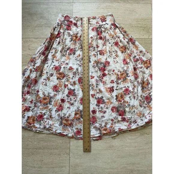 Women‎ Boho Floral Long Maxi Skirt Ladies High Waist Beach Holiday Swing Dress Size 8 - Image 4