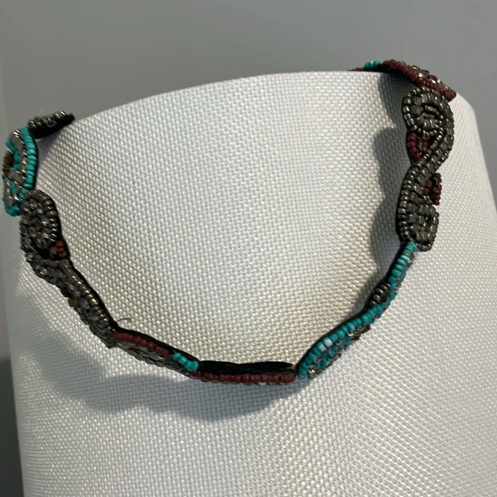 Beaded Head Hair Band Brown - Image 10