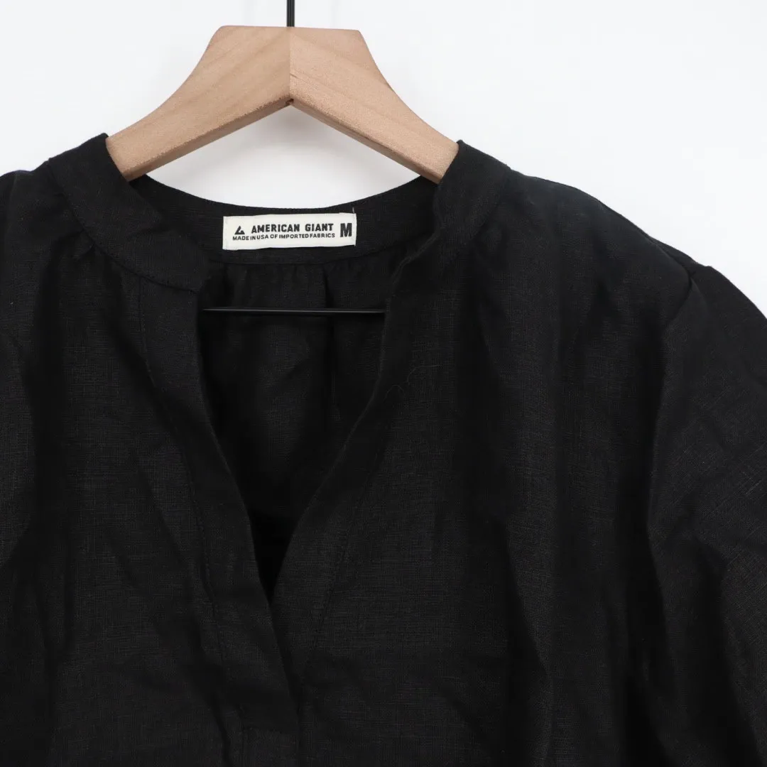 American Giant Women's Linen Tunic Dress Size M Made in USA Black Size M - Image 3