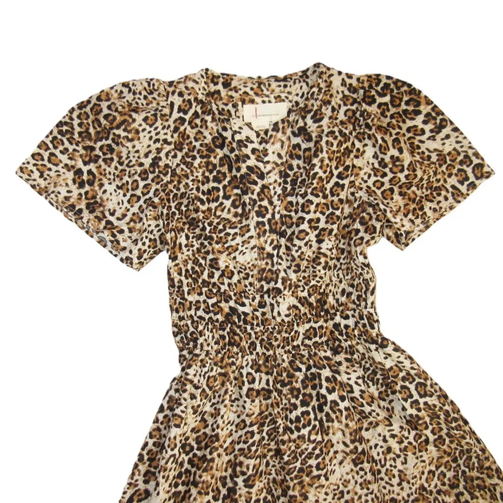 NWT Anthropologie Somerset Maxi in Chocolate Leopard Cotton Dress XXS Petite - Image 4