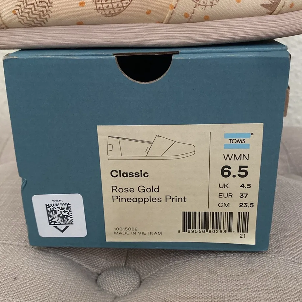 TOMS Womens Rose Gold Pineapple Alpargata Slip On Shoes - Image 11