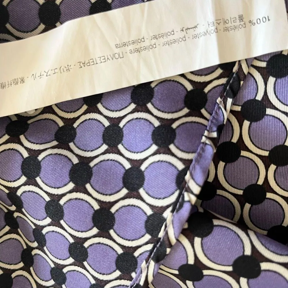 Zara Purple Circle Geometric Print Long Sleeve Belted Midi Shirt Dress Size XS - Image 11